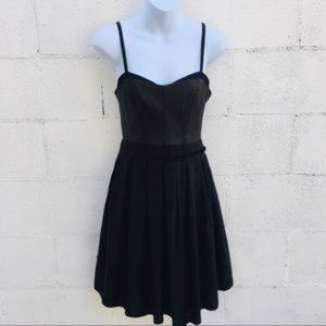 Rag & Bone Leather Bustier and Silk Pleated Dress